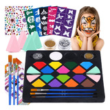Bobisuka Kit De Pintura Facial Para Nios, 16 Colores A Base
