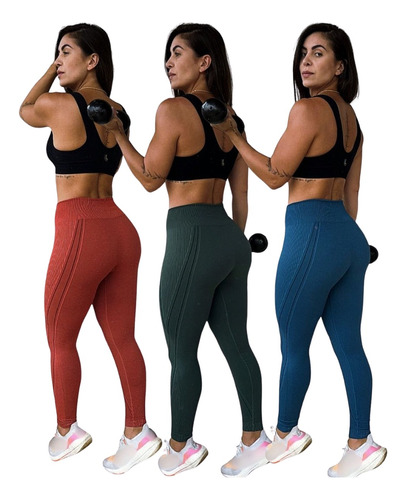 Kit C/ 3 Calças Legging Lupo Max Original Academia Crossfit