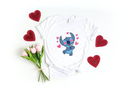 Playera Blanca De Moda Stitch A324