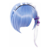 Cosplay Pelucas Cortas Azul Animado Pelo Peluca Ram Rem