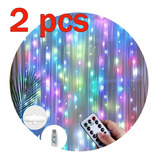 2kit Cortina De Luces Led Impermeável Para Festas, 3x3 M