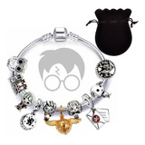 Pulsera Charms Harry Potter Enchapado De Plata + Bolsa Regal