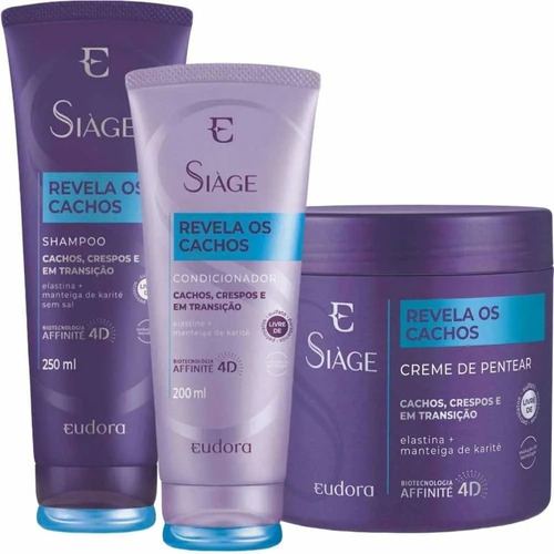 Siàge Revela Cachos Shampoo + Condicionador + Creme Pentear