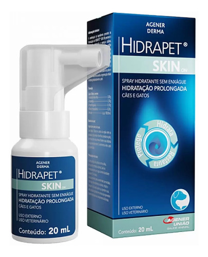 Hidrapet Skin On 20ml - Loção Hidratante Para Cães E Gatos Fragrância Aloe Vera