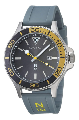 Nautica Mens Napabs021 N83 Trendy 43mm Reloj De Silicona Con