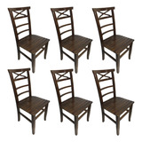 Kit 6 Cadeiras De Madeira Maciça Abc Valência Para Varanda Cor Da Estrutura Da Cadeira Marrom