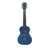 Ukelele Concierto Parquer Madera Fresno Azul Funda