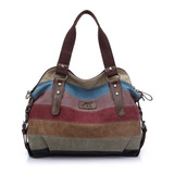 Bolso Diagonal De Lona Casual Retro