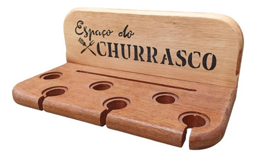 Porta Espetos De Churrasco De Madeira P/a 12un Personalizado