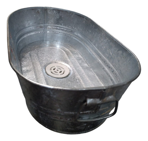 Lavabo Lavamanos Rustico Tina Oval T/ Industrial Galvanizado