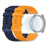 2 Pulseiras + 1 Capa Preta + 2 Películas Para Garmin 645