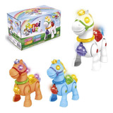 Unicórnio Poney Com Som E Luz Colors A Pilha Na Caixa