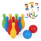 Boliche Grande Juguete 10 Pinos De 17 Cm Y 2 Pelotas De 7 Cm