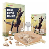 Mega Fossil Dig Kit  Dig Up 15 Fósiles Reales (huesos De In