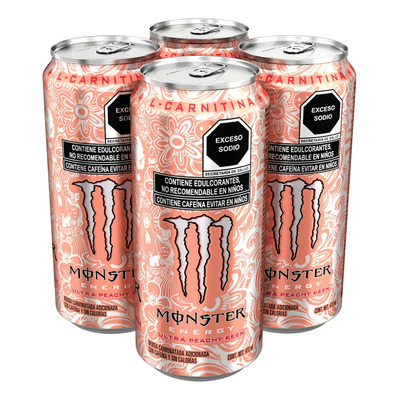 Pack 4 Bebida Energizante Durazno 473 ml Monster | MercadoLibre
