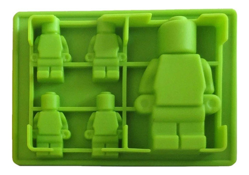 Forma Molde Silicone Verde Blocos Lego Chocolate Sabonete