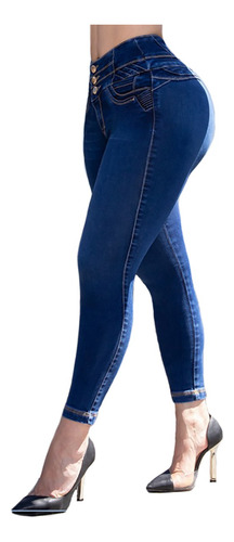 Jeans Mujer Pantalón Colombiano Mezclilla Strech Push Up 887