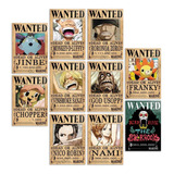 Kit 10 Quadros One Piece Wanted Mdf A4