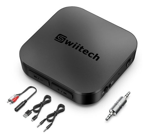 Swiitech Receptor Transmisor Bluetooth, Adaptador Aux Blueto