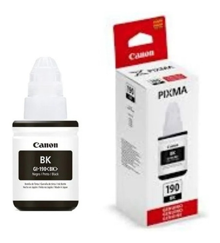 Tinta Canon 190 Black Original Sellada 135 Ml Gi-190 Bk