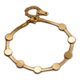 Pulsera Eslabones Circulos Acero Inoxidable Chapado Oro 18k