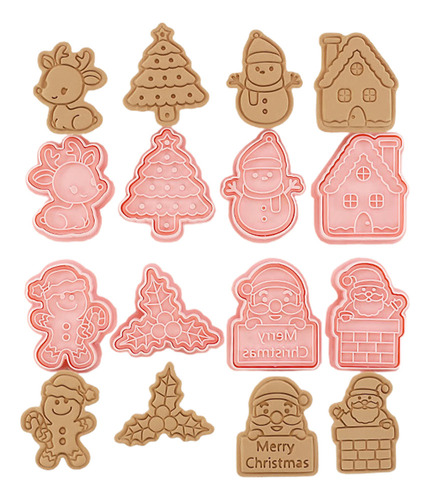 Juego De 8 Moldes Para Galletas Navideñas, Diseño De Dibujos