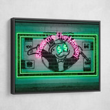 Cuadro Canva Alec Monopoly Money Graffiti Neon C/marco 50x75