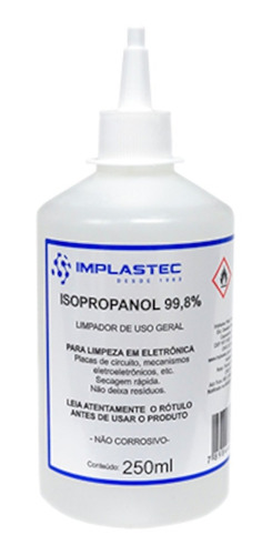 Álcool Isopropilico Limpeza Eletronica, 250ml Bico Aplicador