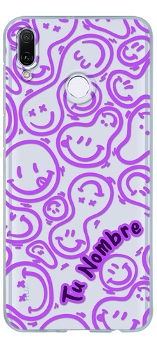 Funda Para Huawei  Para Mujer Happy Faces Con Tu Nombre