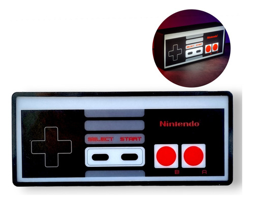 Joystick Nintendo Nes Lampara Led / Deco Retro Gamer