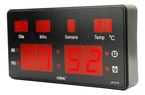 Relógio Parede Mesa Led Digital Calendário Termômetro