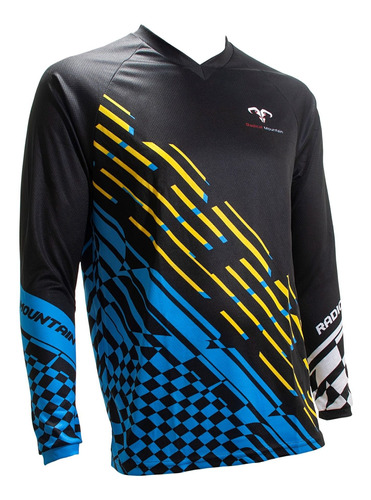 Jersey Mtb Radical Mountain Negro/azul M Radical Mountain