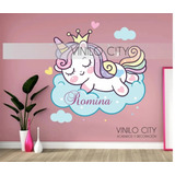 Vinil Decorativo Unicornio Nombre Personaliz 1.20 X 1.40 Nts