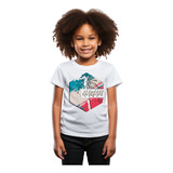 Camiseta Infantil Feminina Sf2 Hawaii Palmeira Verão Praia M