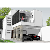 Plano De Casa 8x25 M. Exclusivo 3 Recamaras 2 Niveles + Bono