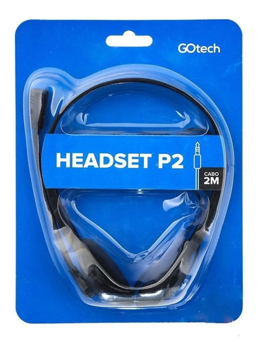 Kit 10 Fone Headset Gotech Com Microfone P2 Preto Cabo 2m 