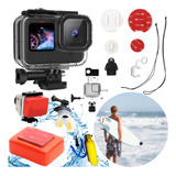 Kit Surf Boca Caixa Estanque Bastão Gopro Hero 9 10 11 Black