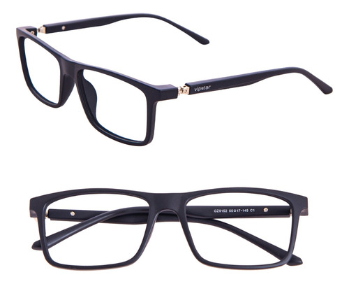 Óculos De Grau Masculino Quadrado Armação Lentes Miopia Mult