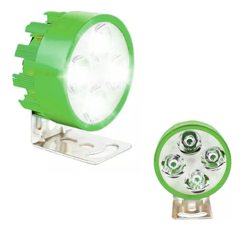 Faro 4 Led Redondo Estrobo Función Flash Verde Rmb