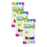 3 Cajas De Plastilina Escolar Pintorcito X 9 Colores Largos