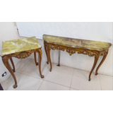 Antiguo Frances Dressoire Recibidor + Mesa Auxiliar Marmol