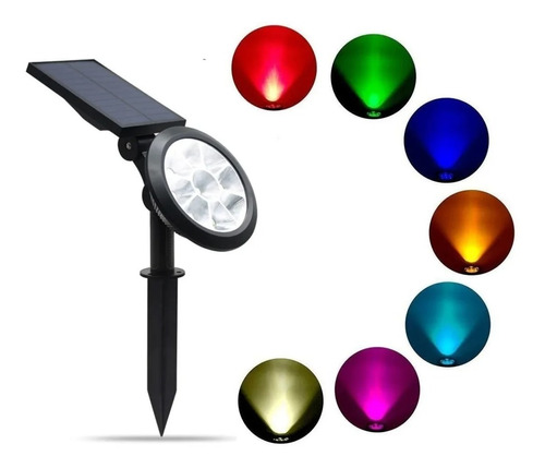 Foco Farol Solar Led Panel Multicolor Rgb Faroles Xl Pro