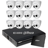 Kit Seguridad Dahua Dvr 16 + 1tb + 12 Camaras Audio 2mp Ext