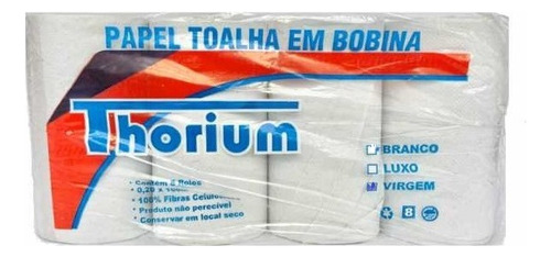 Papel Toalha Bobina 100% Celulose Virgem Caixa C/6 200m