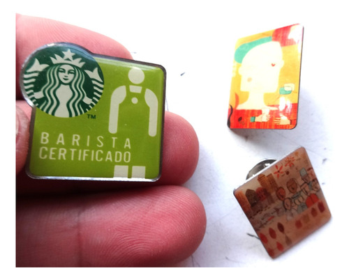 Pin Starbucks Bartender Bartista Cafe Publicidad Original