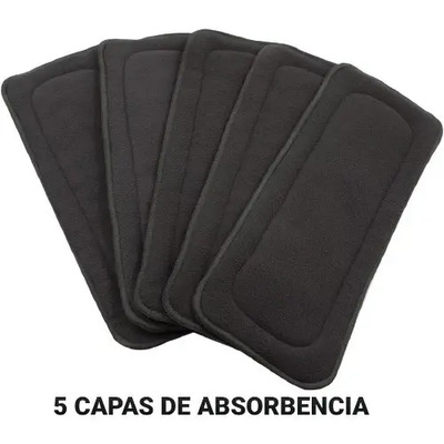 5 Insertos De 5 Capas De Bambú Para Pañales Uso Nocturno Género Sin género Talla unitalla | Envío gratis