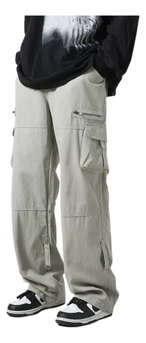 Pantalones Cargo Hombres Cremallera Pantalones De Pierna [u]