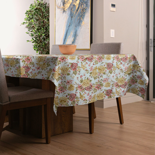 Toalha Mesa Jacquard Estampada Retangular 8 Lugares + Brinde