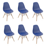 Kit 6 Cadeiras Eames Design Colméia Eloisa Azul Escuro