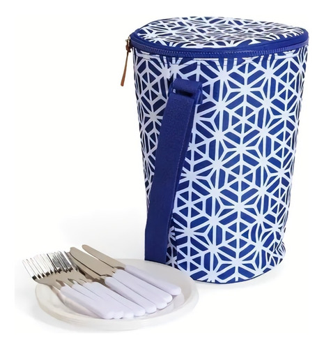 Set Picnic 4 Personas (bolso Cooler + Cubiertos + Platos)